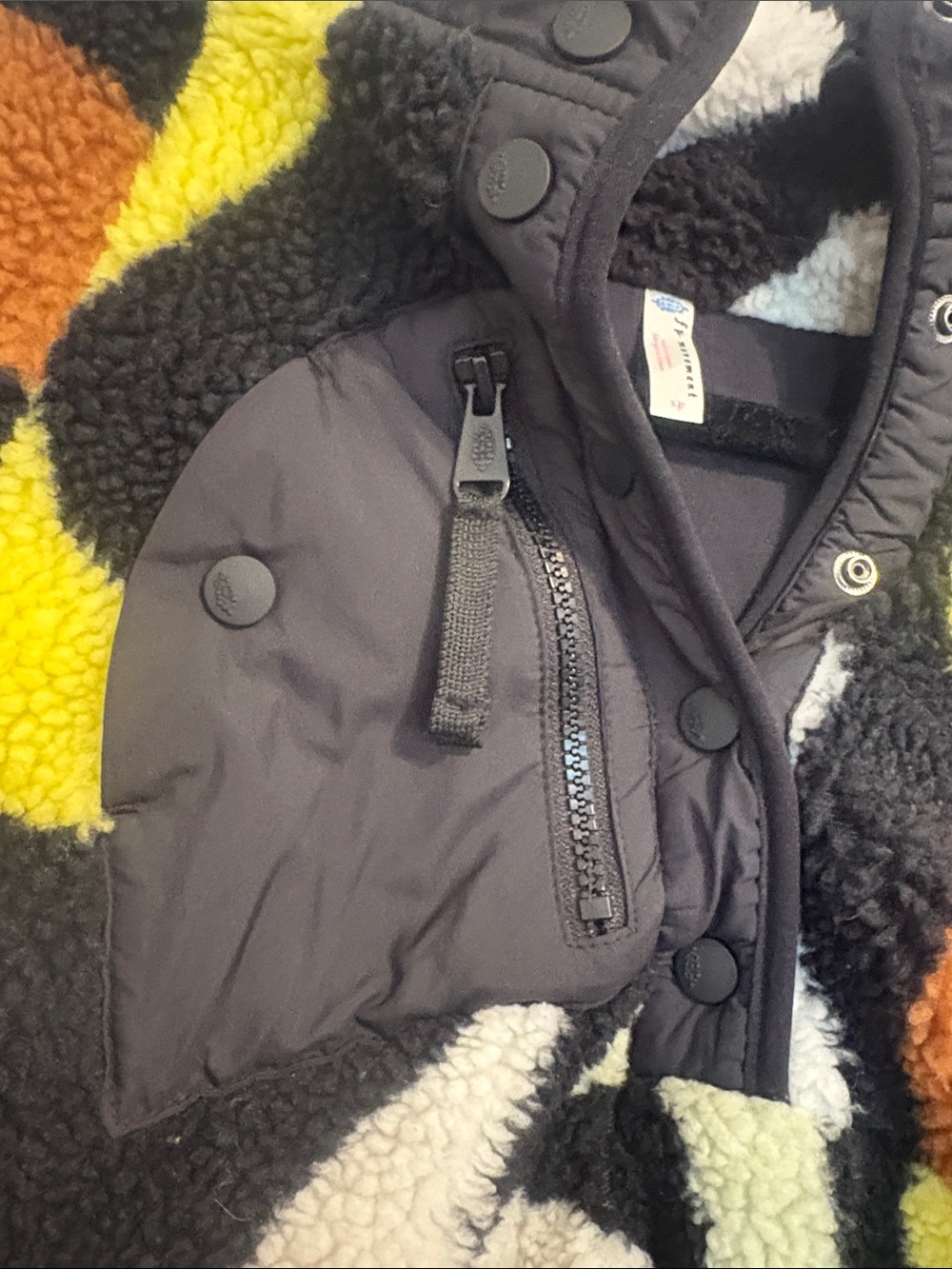 Free People Fleece Multicolor Sherpa Zip Jacket - Picture 3 of 8